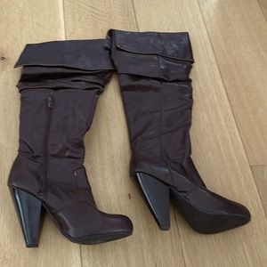 Dark Maroon Heeled Boots